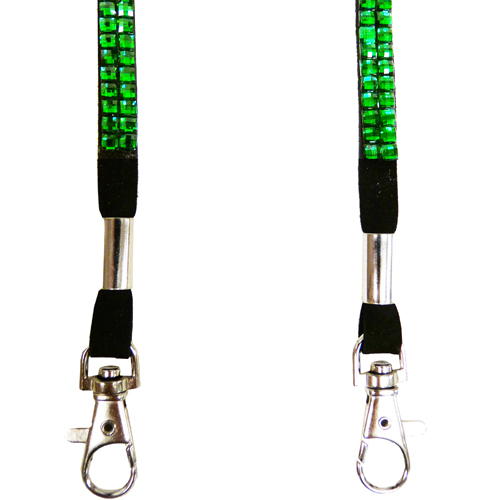 Green Bling Lanyard for Wine Glass Holder, Badge holder, Keychain