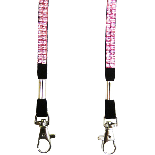 Hands Free Pink Wine Glass Holder with Pink Bling Lanyard and Free Plain Lanyard