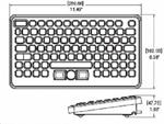 TG3 BLH-5RU Backlit Nema 4, USB Keyboard with Pointing Device