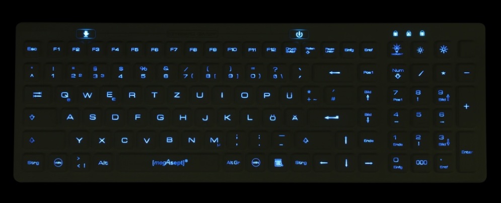 Silicone Industrial Full Size Keyboard with Backlight IKB106BL