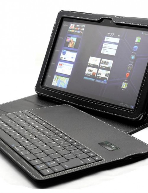 iPad 2 Faux Leather Portfolio Case with Detachable Bluetooth Keyboard