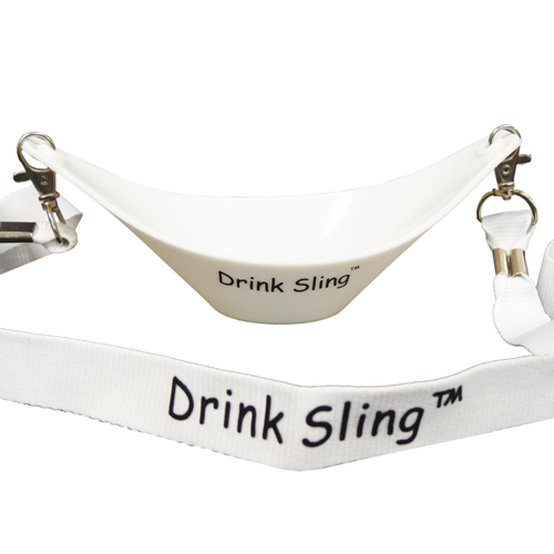 Hands Free White Glass Holder with White Lanyard