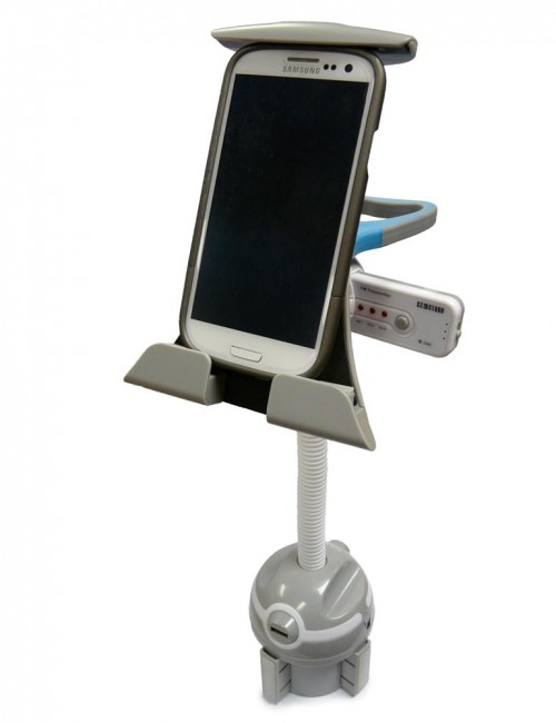 Universal Car Cup Holder Mount w/ Gooseneck for iPad, Tablets & Smartphones