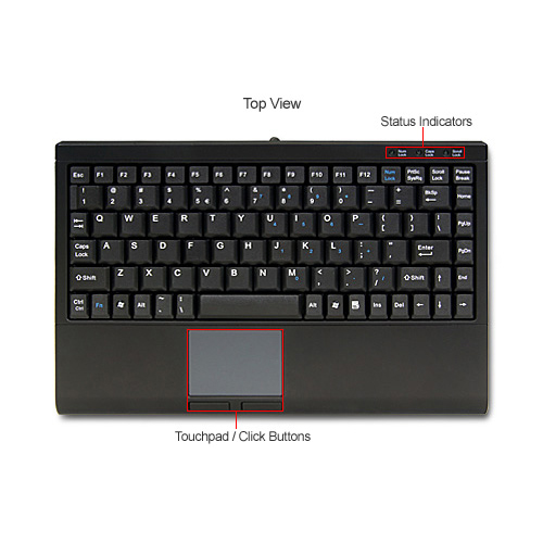 Solidtek Compact USB Keyboard with Touchpad KB-ASK3910UB