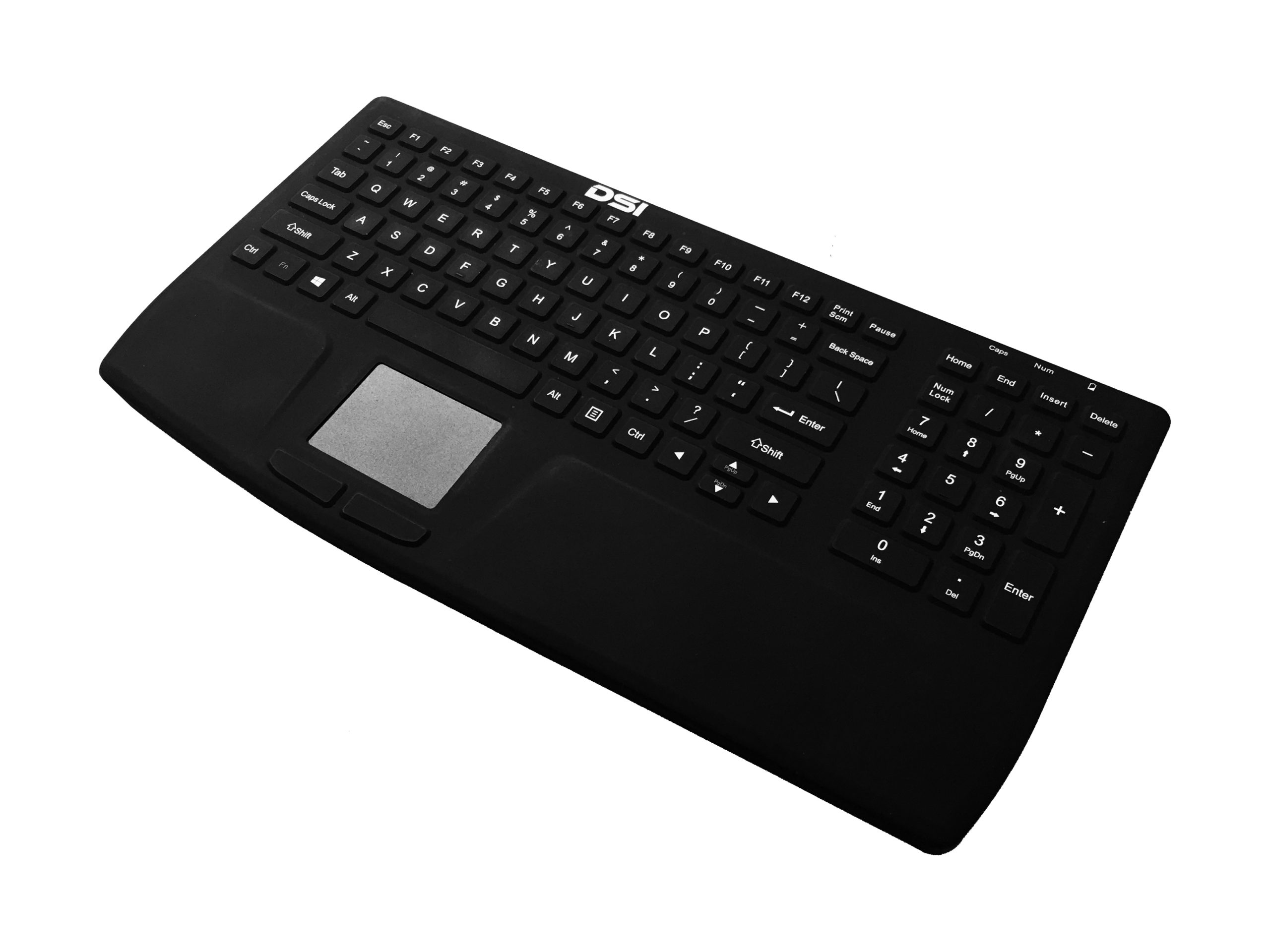 DSI RF Wireless Keyboard with Touchpad IP67 Waterproof Silicone Black TBK104 